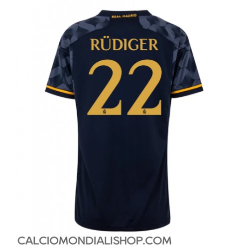 Maglie da calcio Real Madrid Antonio Rudiger #22 Seconda Maglia Femminile 2023-24 Manica Corta